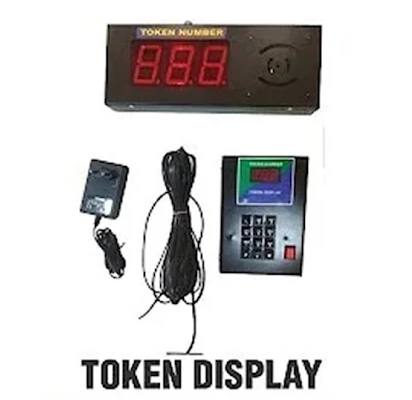 LED token display system for clinic and bank queue management
